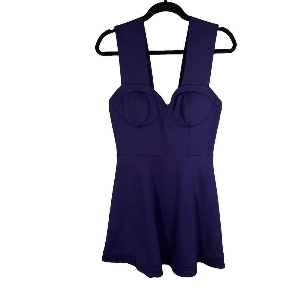 Rebecca Minkoff Purple Bustier Dress Sweetheart Neck Cocktail Dress Size 4 - Picture 8 of 13